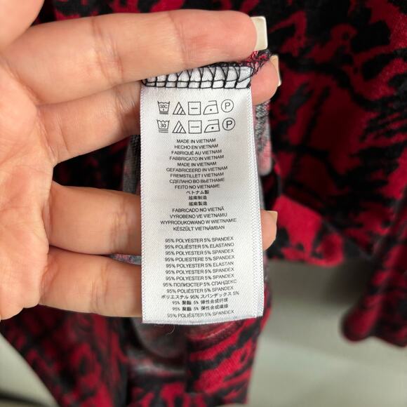 Michael Michael Kors Red and Black Sweater Dress Half Zip Closure Knee Length L - Picture 4 of 8